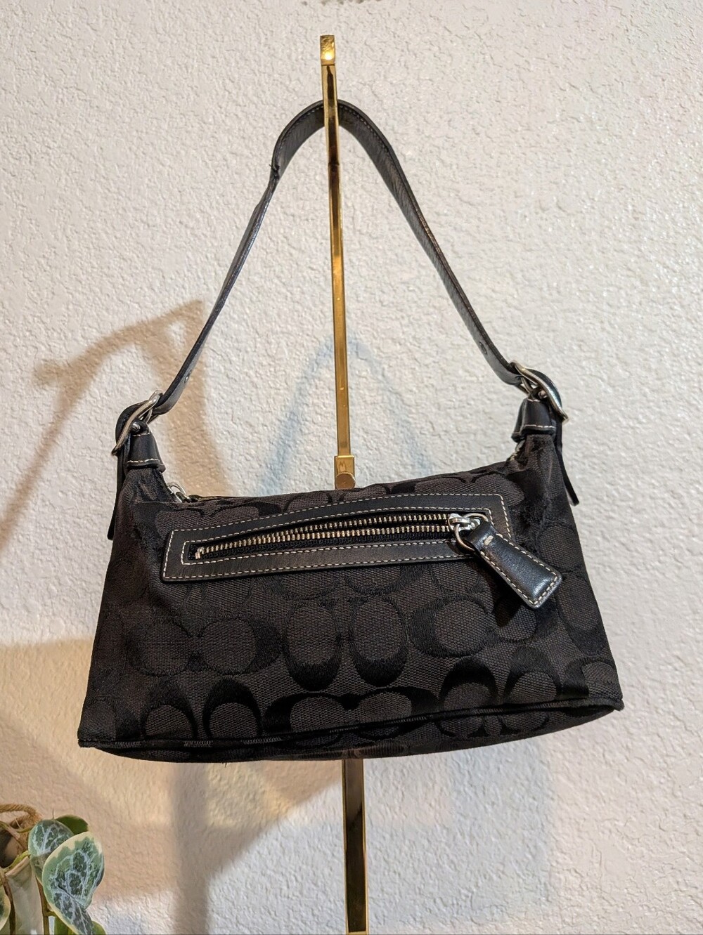 Coach 6044 Black Signature Jacquard Small Shoulder Bag
